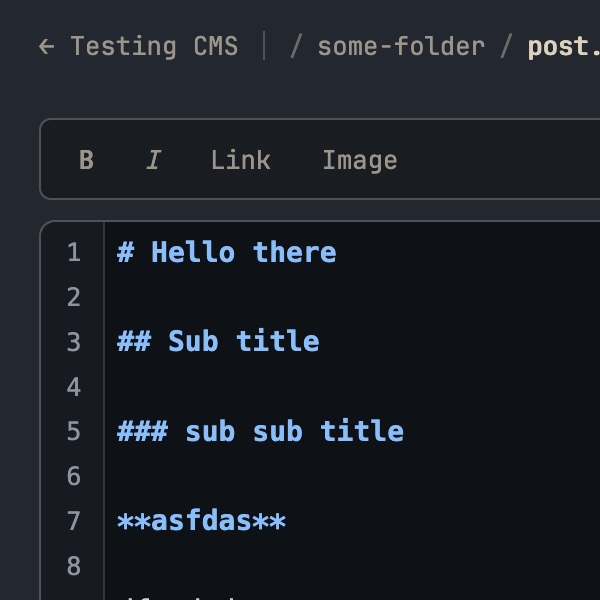 Preview of the editor